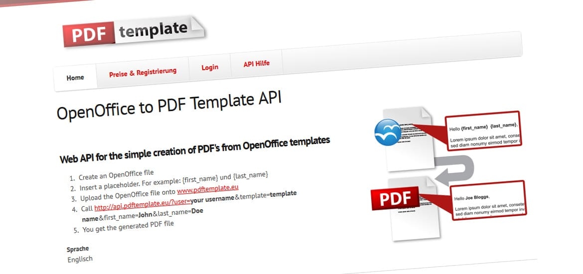 PDFTemplate API Screenshot PDFTemplate API Screenshot